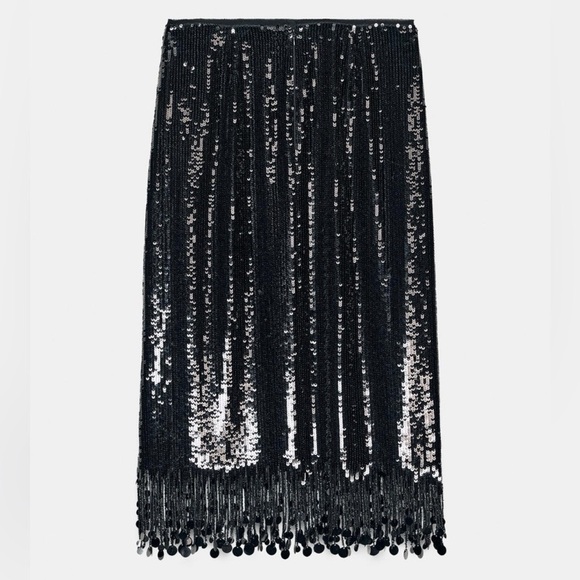 ZARA SEQUIN LONG SKIRT ZW COLLECTION - Picture 15 of 17